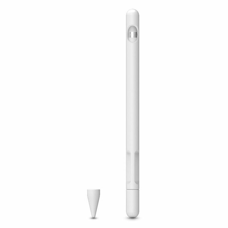 Husa Apple Pencil 1 Tech-Protect Smooth Din Silicon Flexibil Si Lavabil - Alb