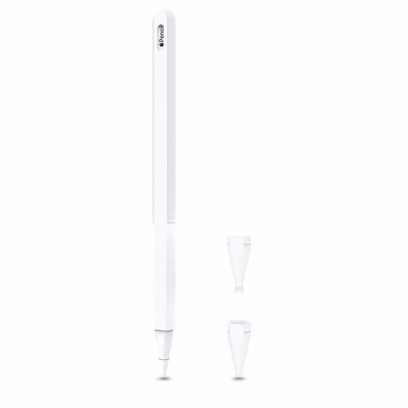 Husa Apple Pencil 2 Tech-Protect Smooth Din Silicon Flexibil Si Lavabil - Alb