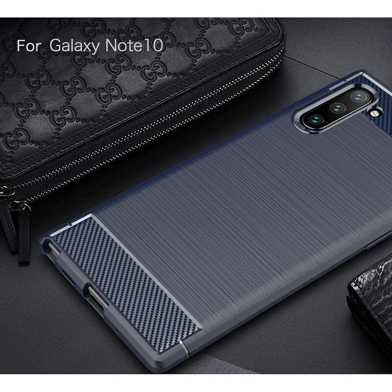 Husa Samsung Galaxy Note 10 Techsuit Carbon Silicone, albastru