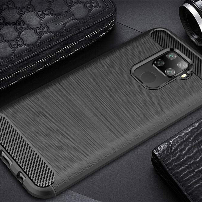 Husa Huawei Mate 30 Lite Techsuit Carbon Silicone, negru