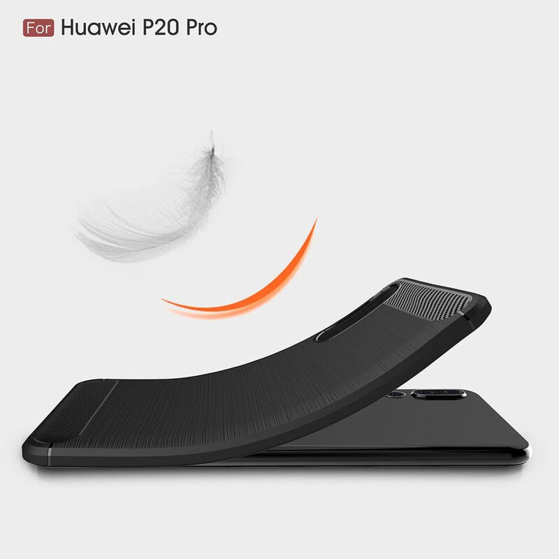Husa Huawei P20 Pro Techsuit Carbon Silicone, negru