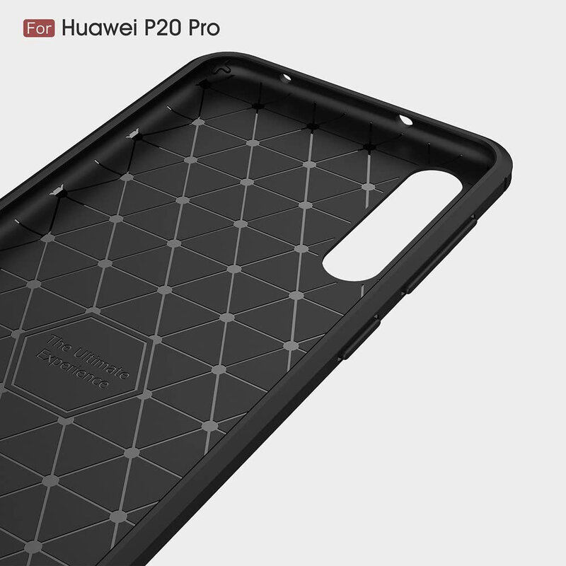 Husa Huawei P20 Pro Techsuit Carbon Silicone, negru