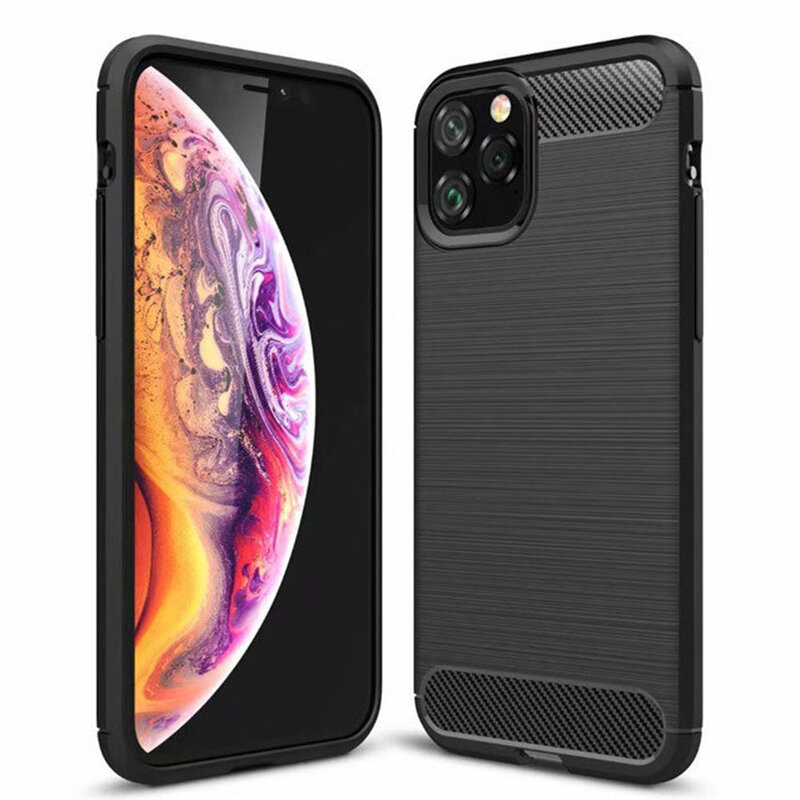 Husa iPhone 11 Pro Max Techsuit Carbon Silicone, negru