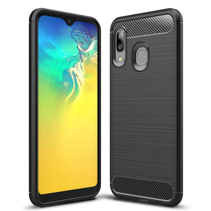 Honorable solidarity Motivation Husa Samsung Galaxy A20e Techsuit Carbon Silicone, negru - CatMobile
