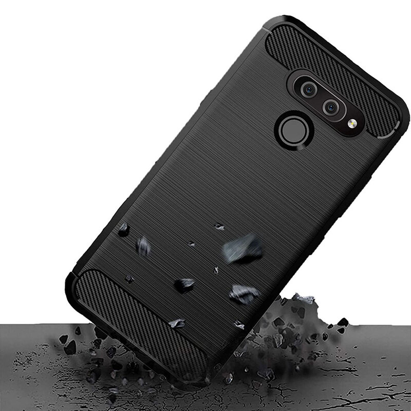 Husa LG K50 Techsuit Carbon Silicone, negru
