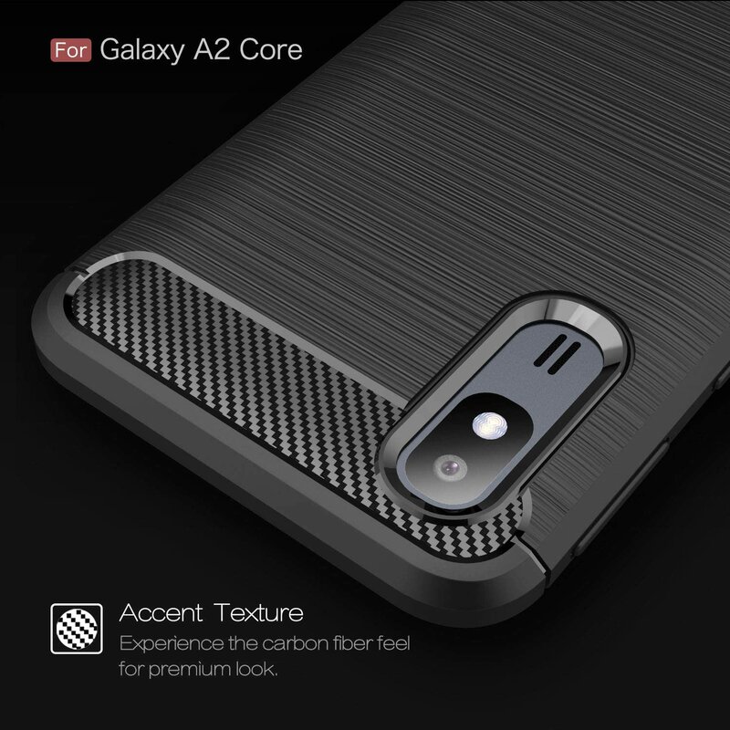 Husa Samsung Galaxy A2 Core Techsuit Carbon Silicone, negru
