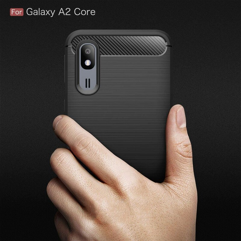 Husa Samsung Galaxy A2 Core Techsuit Carbon Silicone, negru