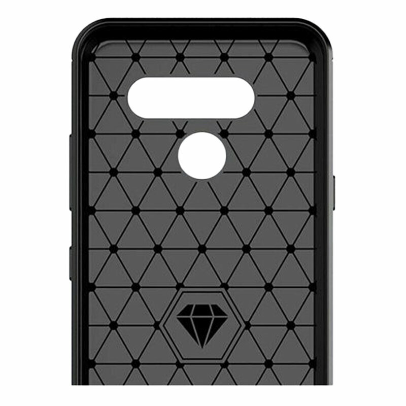 Husa LG Q60 Techsuit Carbon Silicone, negru
