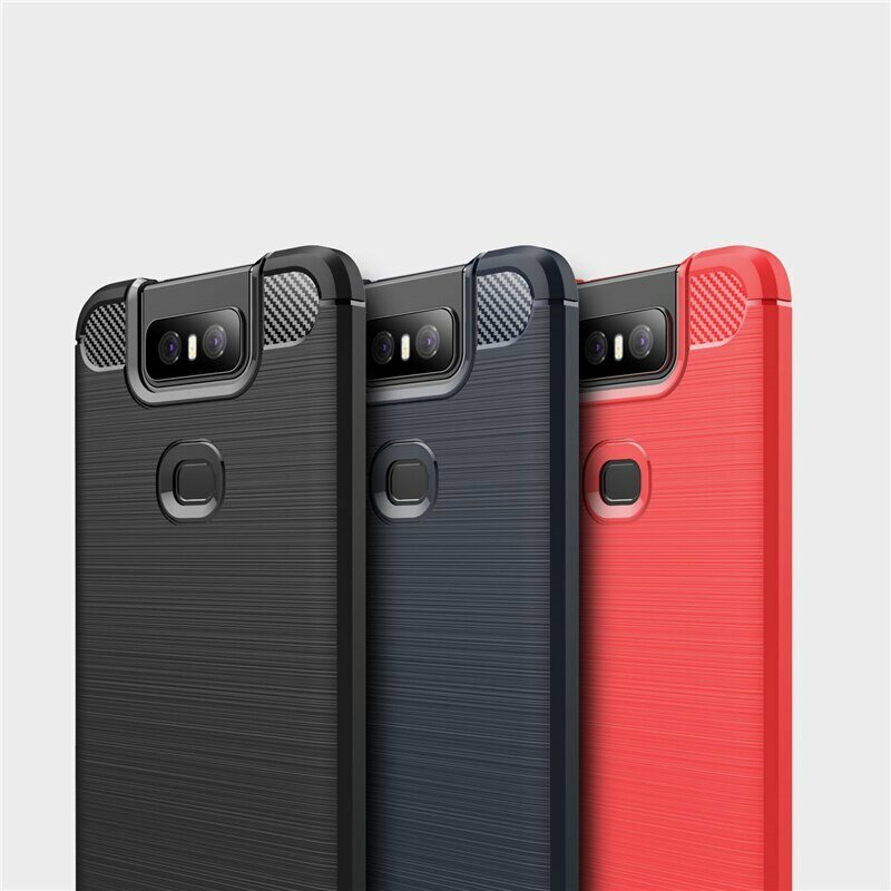 Husa Asus Zenfone 6 ZS630KL Techsuit Carbon Silicone, negru