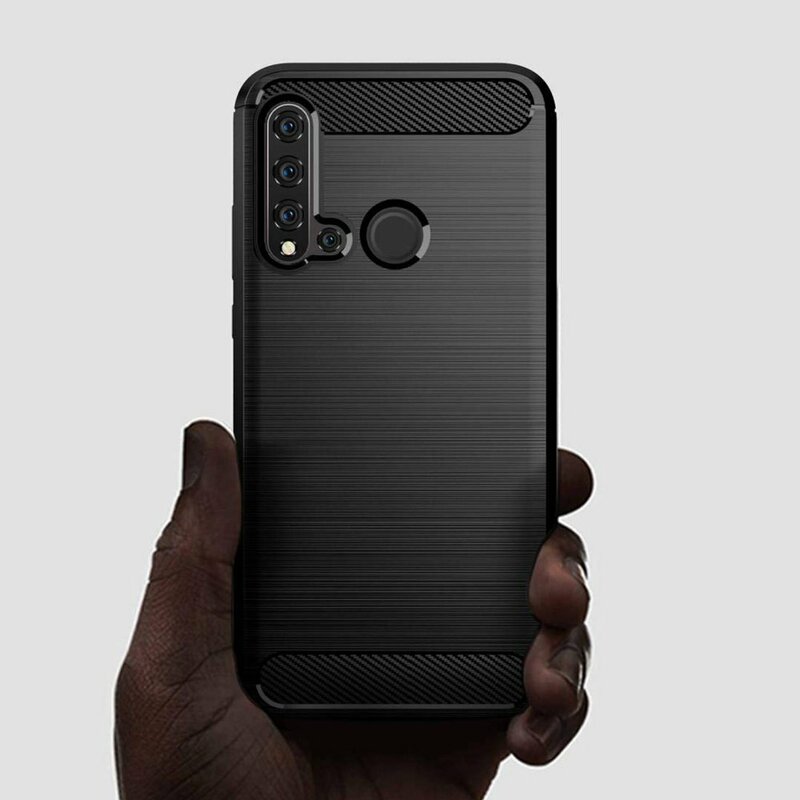 Husa Huawei P20 Lite 2019 Techsuit Carbon Silicone, negru