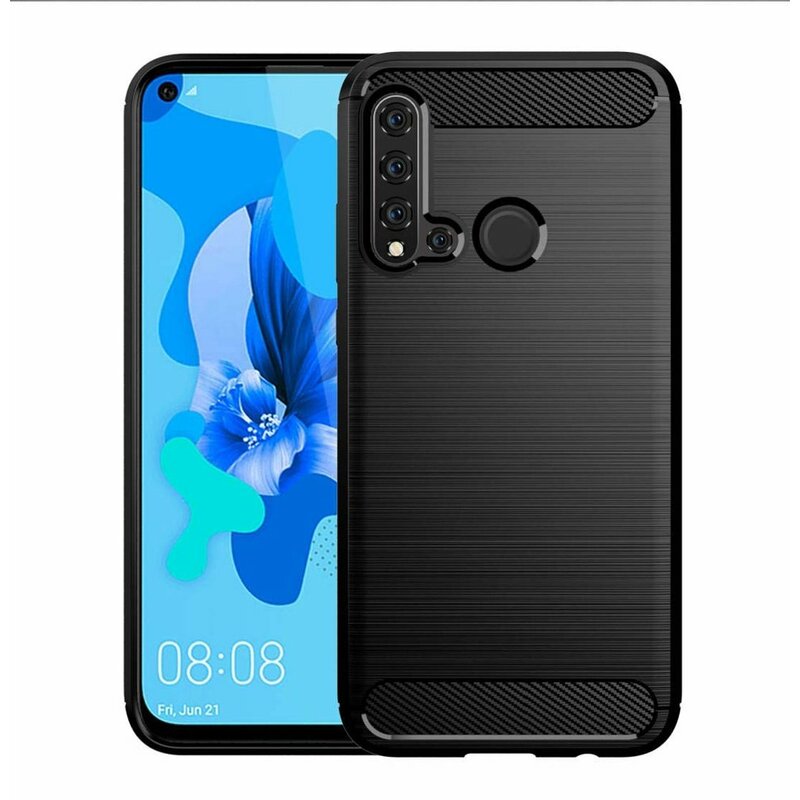 Husa Huawei P20 Lite 2019 Techsuit Carbon Silicone, negru