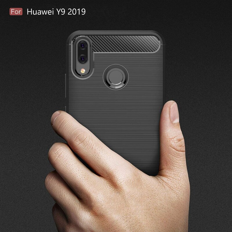 Husa Huawei Y9 2019 Techsuit Carbon Silicone, negru