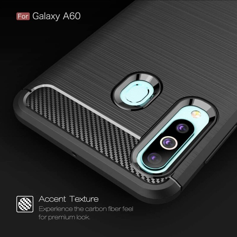 Husa Samsung Galaxy A60 Techsuit Carbon Silicone, negru