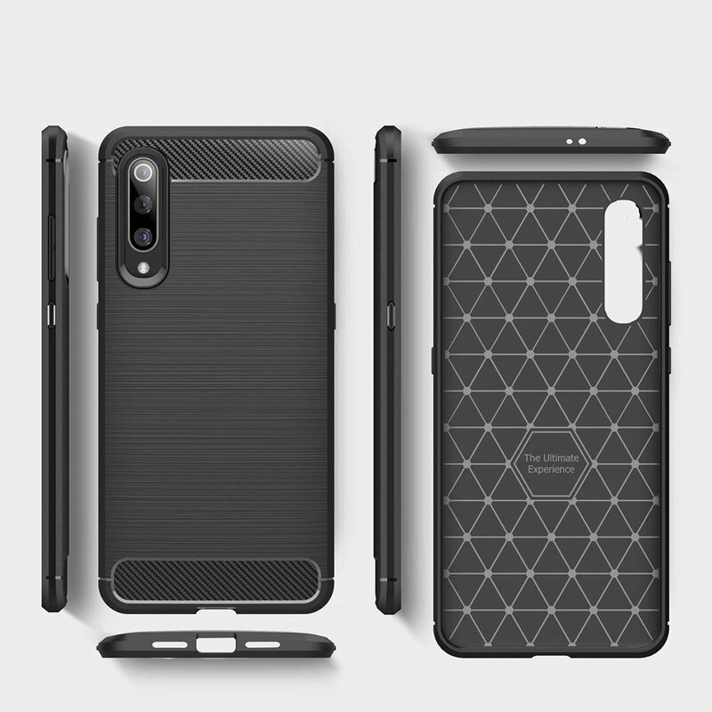 Husa Xiaomi Mi 9 TPU Carbon Albastru