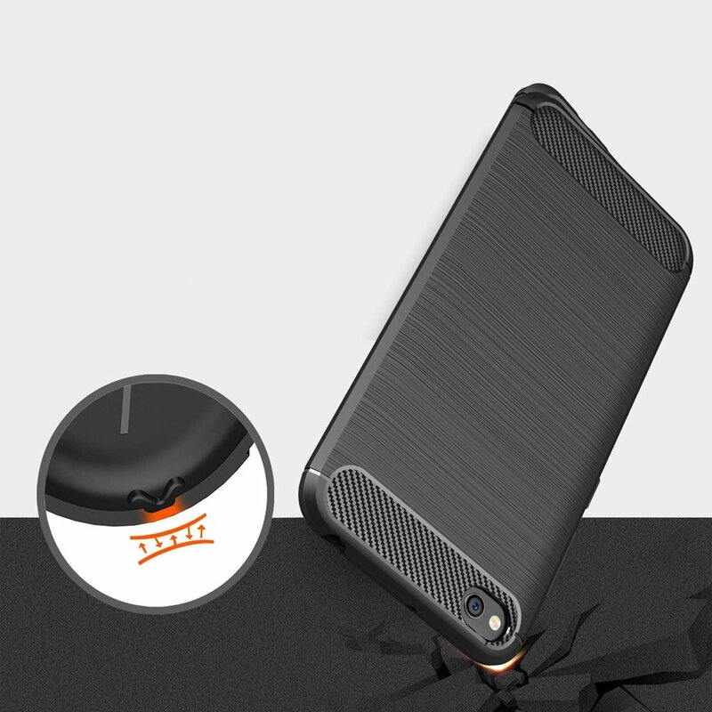 Husa Xiaomi Redmi Go Techsuit Carbon Silicone, negru