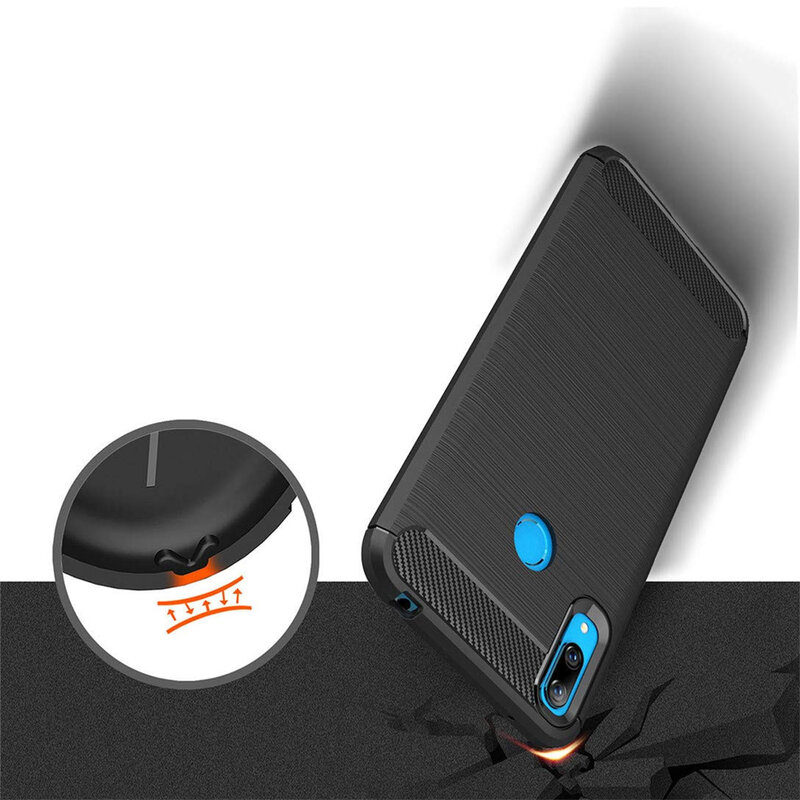 Husa Huawei Y7 2019 Techsuit Carbon Silicone, albastru