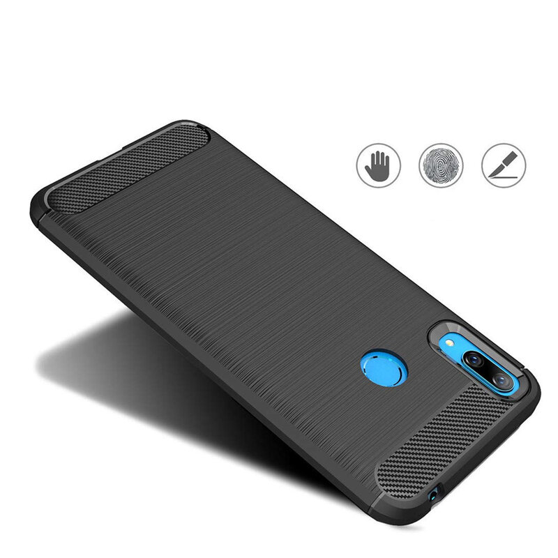 Husa Huawei Y7 2019 Techsuit Carbon Silicone, albastru