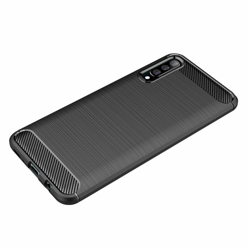 Husa Samsung Galaxy A70 Techsuit Carbon Silicone, negru