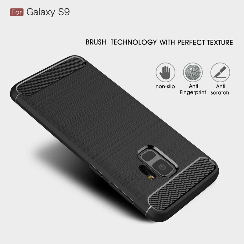 Husa Samsung Galaxy S9 Techsuit Carbon Silicone, negru