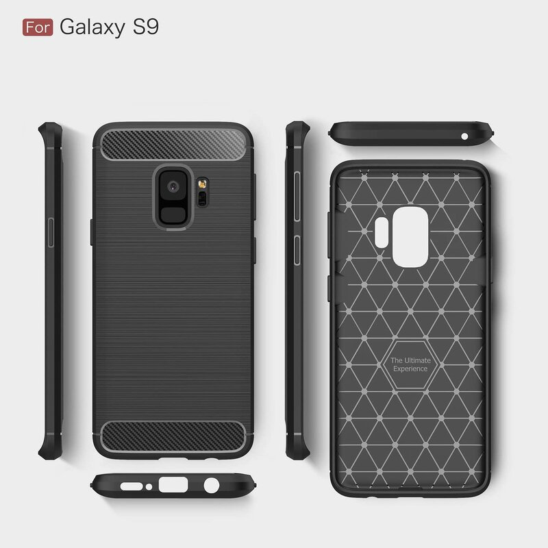 Husa Samsung Galaxy S9 Techsuit Carbon Silicone, negru
