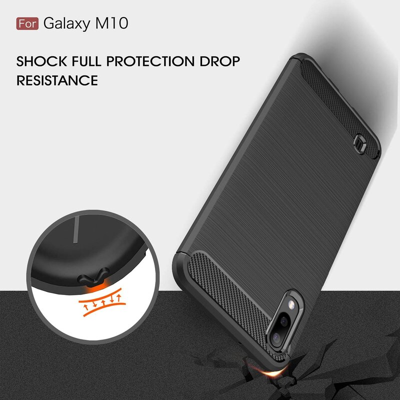 Husa Samsung Galaxy M10 Techsuit Carbon Silicone, negru