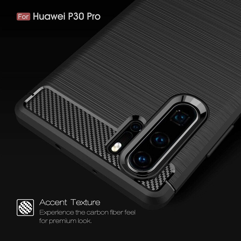 Husa Huawei P30 Pro TPU Carbon Albastru