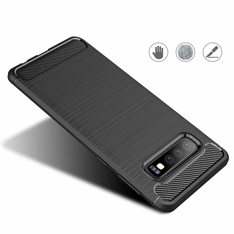 Husa Samsung Galaxy S10 Techsuit Carbon Silicone, negru