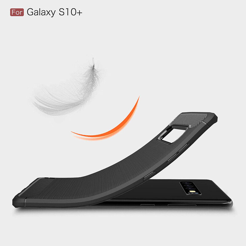 Husa Samsung Galaxy S10 Plus Techsuit Carbon Silicone, negru
