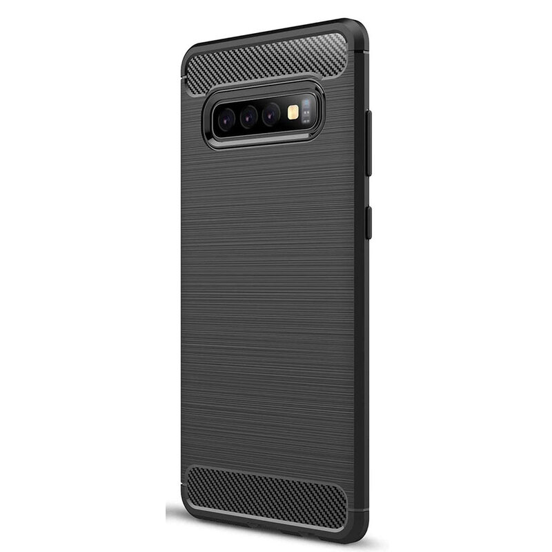 Husa Samsung Galaxy S10 Techsuit Carbon Silicone, negru