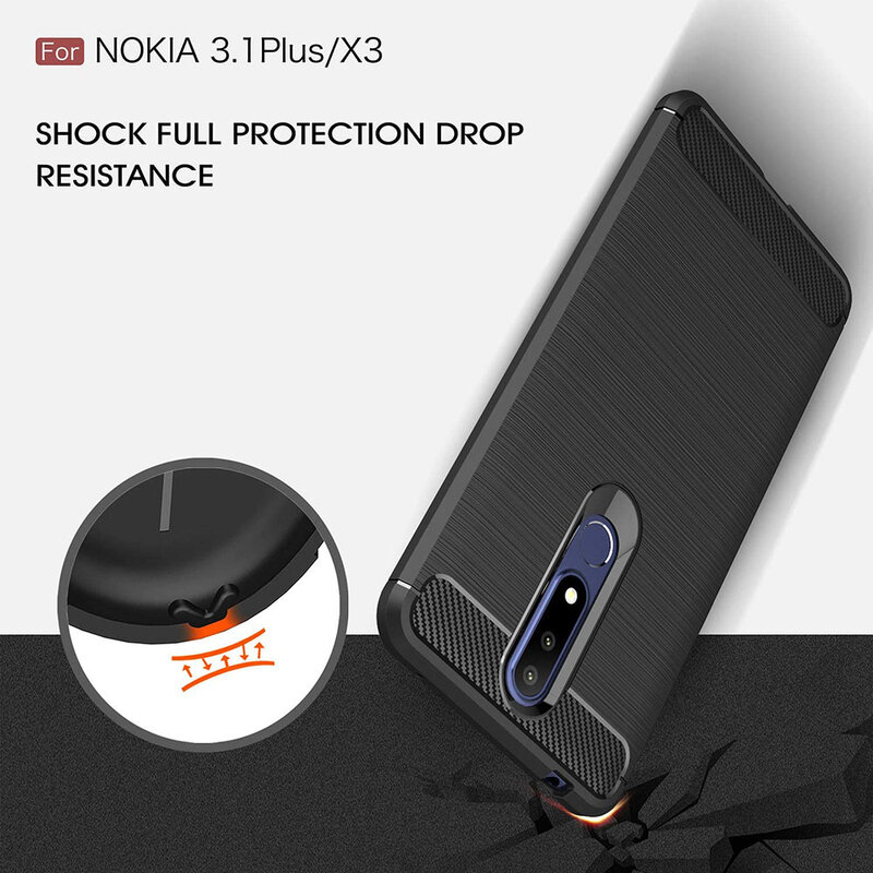 Husa Nokia 3.1 Plus 2018 TPU Carbon Negru