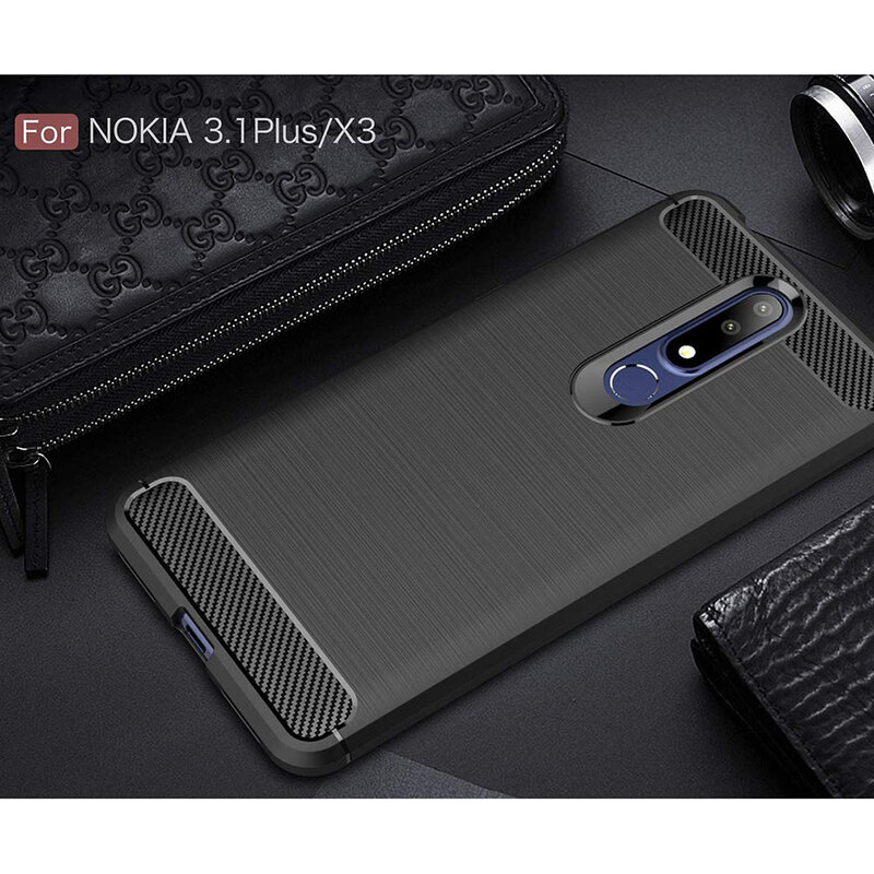 Husa Nokia 3.1 Plus 2018 TPU Carbon Negru