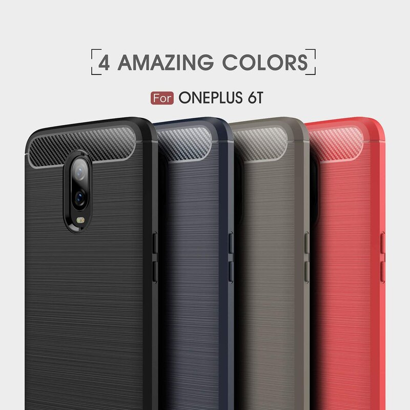 Husa OnePlus 6T TPU Carbon Albastru