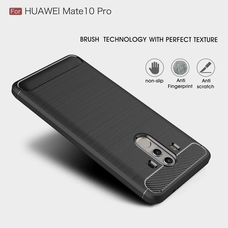 Husa Huawei Mate 10 Pro, Mate 10 Porsche Design Techsuit Carbon Silicone, negru