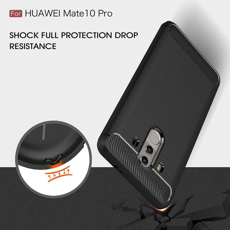 Husa Huawei Mate 10 Pro, Mate 10 Porsche Design Techsuit Carbon Silicone, negru