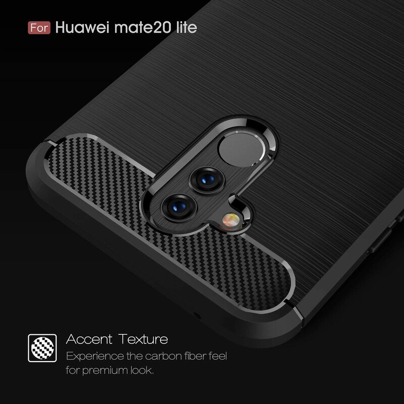 Husa Huawei Mate 20 Lite Techsuit Carbon Silicone, negru