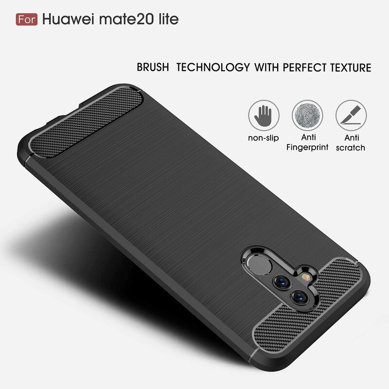 Husa Huawei Mate 20 Lite Techsuit Carbon Silicone, negru