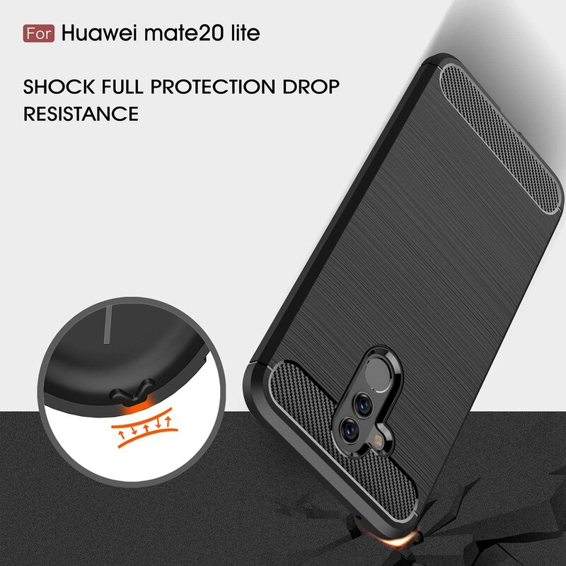 Husa Huawei Mate 20 Lite Techsuit Carbon Silicone, negru