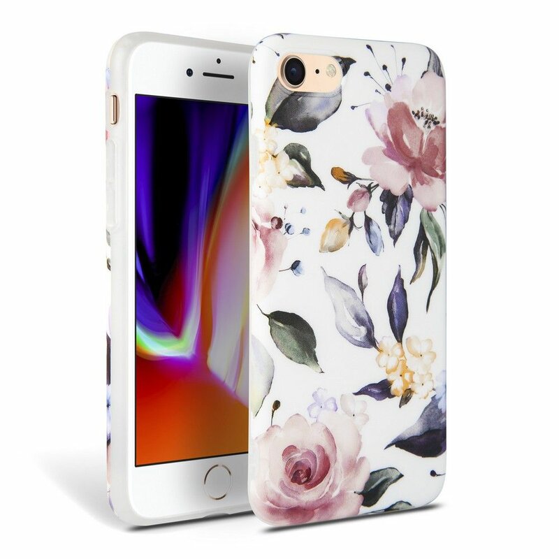 Husa iPhone 7 Tech-Protect Floral - Alb
