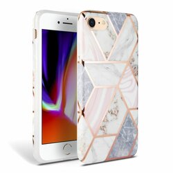 Husa iPhone SE 2, SE 2020 Tech-Protect Marble - Roz