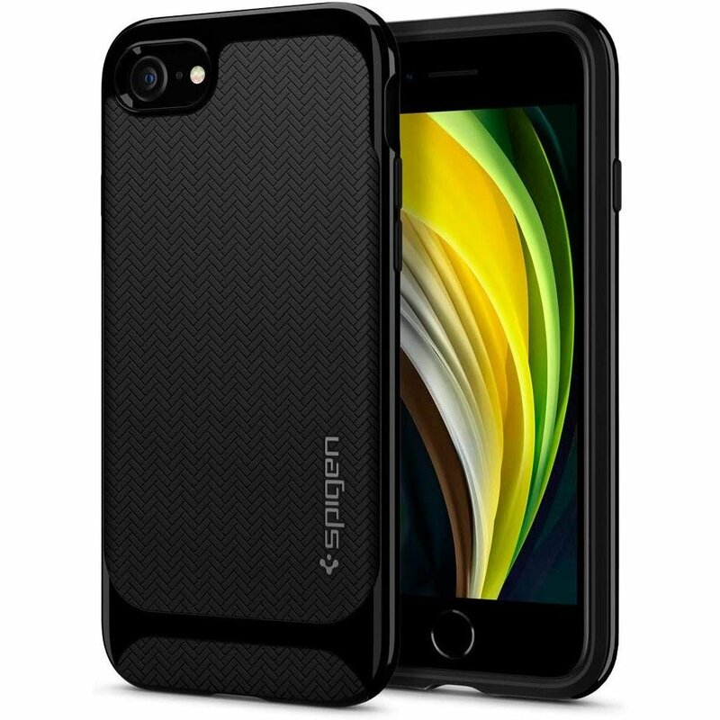 Husa iPhone SE 2, SE 2020 Spigen Neo Hybrid - Shiny Black