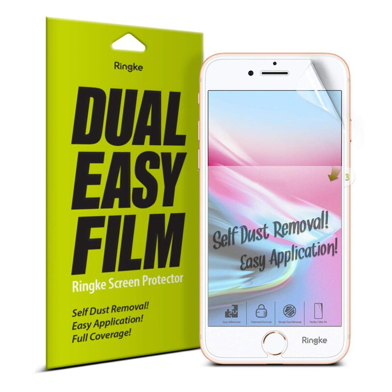 [Pachet 2x] Folie iPhone SE 2, SE 2020 Ringke Dual Easy Film Full Coverage - Clear