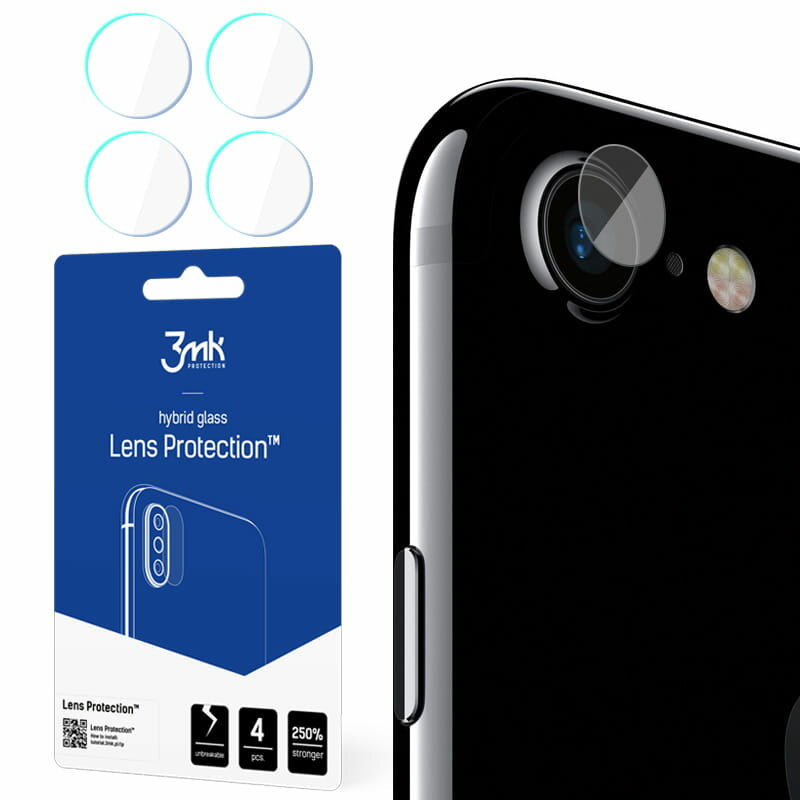 [Pachet 4x] Sticla flexibila camera iPhone 7 3MK - Clear