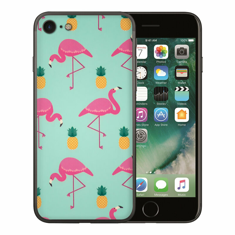Skin iPhone SE 2, SE 2020 - Sticker Mobster Autoadeziv Pentru Spate - Flamingo