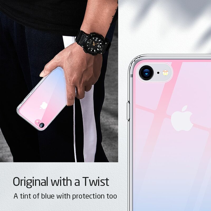 Husa iPhone SE 2, SE 2020 ESR Ice Shield - Red/Blue