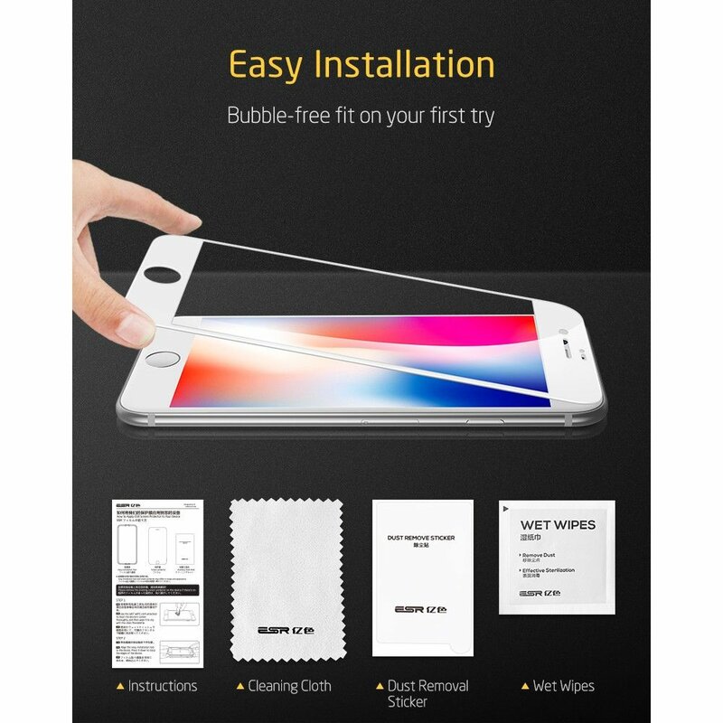 Folie Sticla iPhone 7 ESR Screen Shield 3D Edge Guard - White