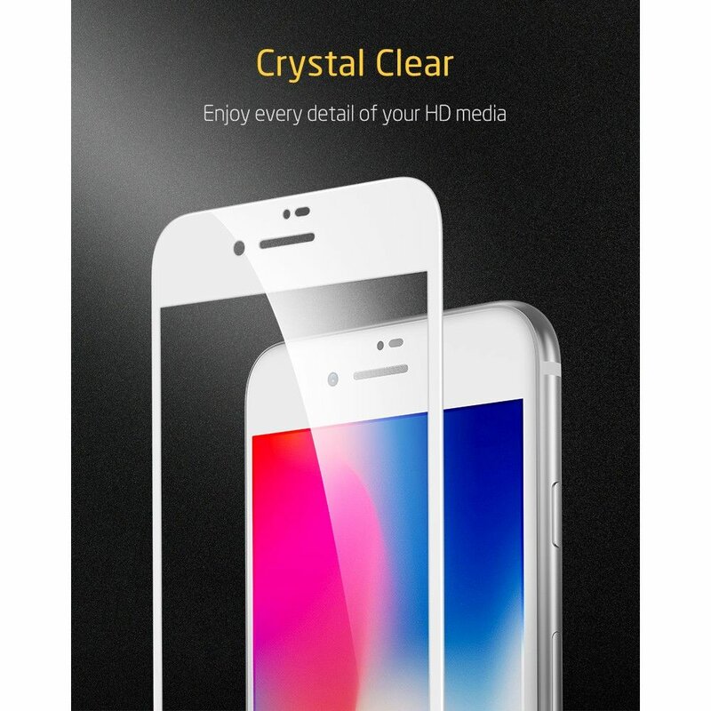 Folie Sticla iPhone 7 ESR Screen Shield 3D Edge Guard - White