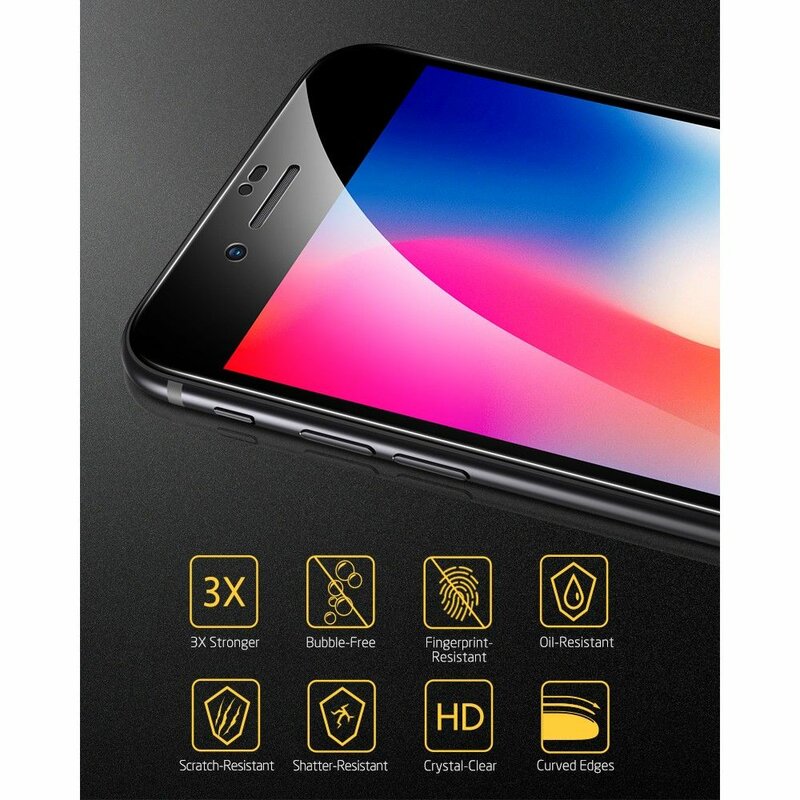 Folie Sticla iPhone 7 ESR Screen Shield 3D Edge Guard - Black