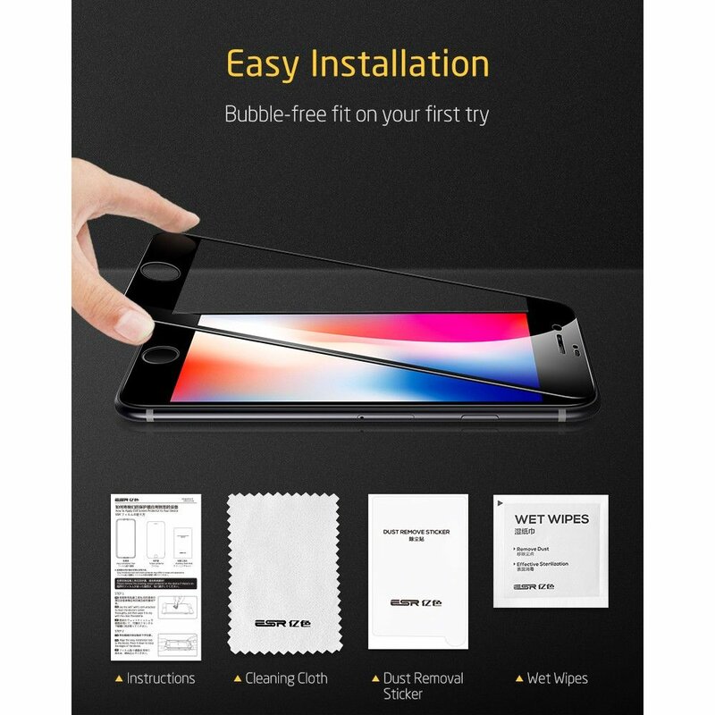 Folie Sticla iPhone 7 ESR Screen Shield 3D Edge Guard - Black