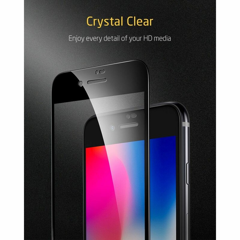 Folie Sticla iPhone 7 ESR Screen Shield 3D Edge Guard - Black