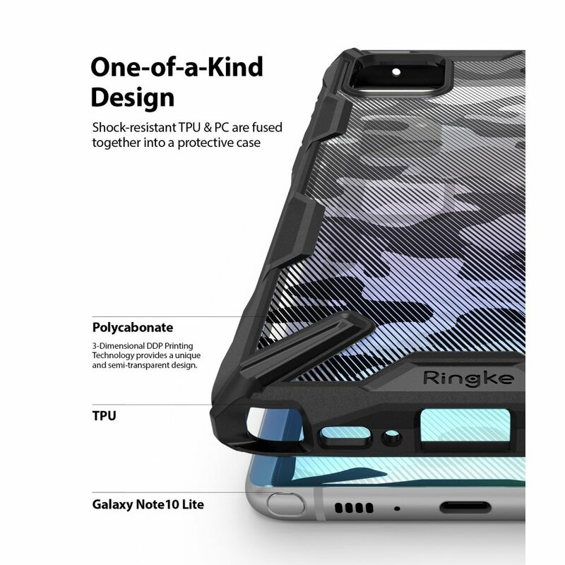 Husa Samsung Galaxy Note 10 Lite Ringke Fusion X Design - Camo Black